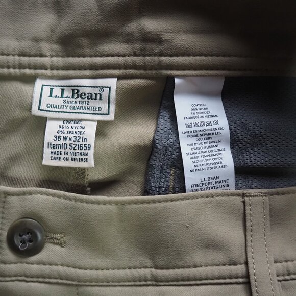 L.L.Bean Men's Comfort Stretch Performance Chinos Khaki 36/32 - Picture 6 of 8